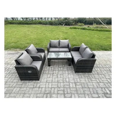 Fimous Patio Garden Furniture Sets Wicker Seater Outdoor Rattan Furniture Sofa Sets with Rectang