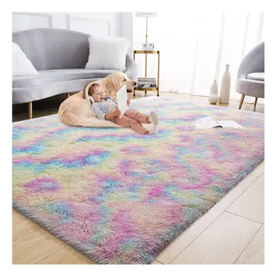 (160cm x 230cm (5ft 4" x 7ft 8")., Rainbow) Non Slip Rug Area Rug Living Room Bed Room