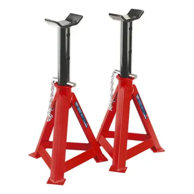 PAIR Tonne Axle Stands - Full Width Crutch - 495mm to 735mm Working Height