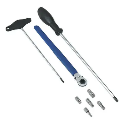 Door Hinge & Handle Removal Kit - x Long Reach TRX-Star Drivers - 8mm Ratchet