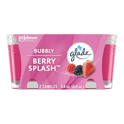 Glade Candle Jar Air Freshener Bubbly Berry Splash 3.4 Oz Count