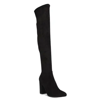 Wild Pair Womens Bravy Microsuede Over-The-Knee Boots Black Medium (