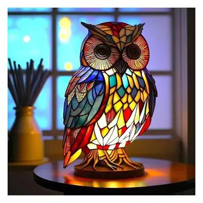 (Owl) Animal Table Lamp Series Stained Glass Animals Shape Table Lamp 3d Animal Shape Table Lamp