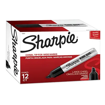 Sharpie King Size Permanent Markers | Chisel Tip Markers for Work & Industrial Use Count