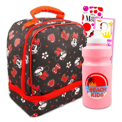 Disney Minnie Mouse Lunch Bag for Girls with Compartments Water Bot