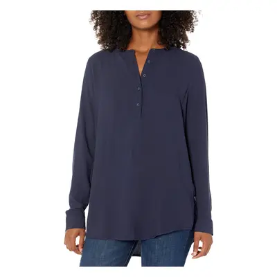 Amazon Essentials Womens Long-Sleeve Woven Blouse Navy X-Large