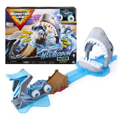 Monster Jam, Official Megalodon Mayhem Playset with Exclusive 1:64 Sca