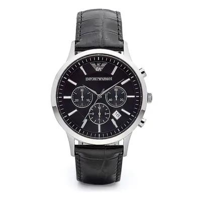 Emporio Armani AR2447 Men's steel Black Leather Strap Dial Watch