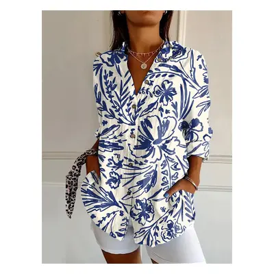 (YK1845-, S) new women's long shirt summer European and American trendy half-sleeved shirt tiger