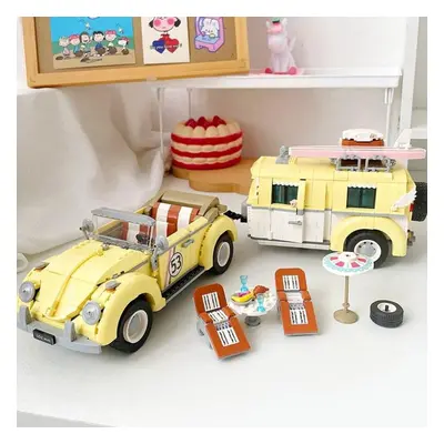 Loz Holiday Touring Car Vehicle Caravan Beach Chair Food Sunshade Model Mini Blocks Bricks Build