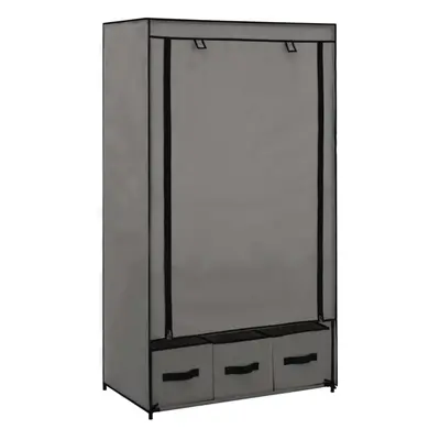 vidaXL Wardrobe Grey Fabric Clothing Garment Stand Storage Cupboard Organiser