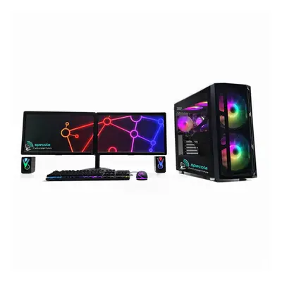 Gaming PC i7 - 32GB RAM/500GB SSD/3TB HDD/WIN11/RTX 8GB - 2x23" Monitors