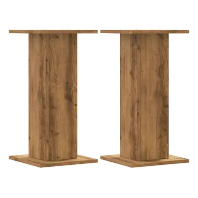 (oak, x x cm) vidaXL Speaker Stands Living Room Speaker Floor Stand pcs Engineered Wood