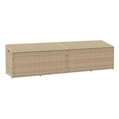 (beige) vidaXL Garden Storage Box Black 220x50x58 cm Poly Rattan garden storage box