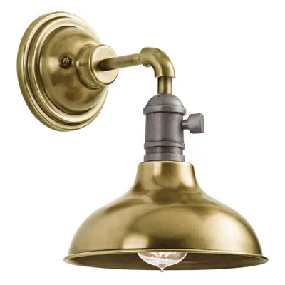 Wall Light Retro Industrial Wide Bell Downlighter Shade Brass LED E27 60W