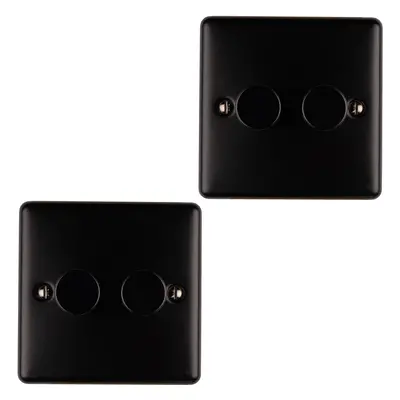 2 PACK Gang 400W LED Way Rotary Dimmer Switch MATT BLACK Dimming Light