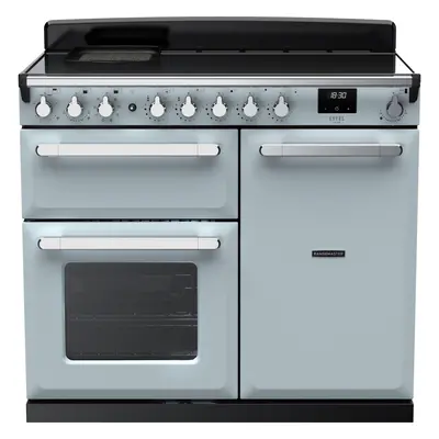 Rangemaster Estel Deluxe 100cm Electric Range Cooker with Induction Hob - Misty Blue / Chrome - 