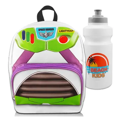 Disney Buzz Lightyear Mini Backpack Set - Canvas Toy Story Backpack with Front Pocket Plus Bottl