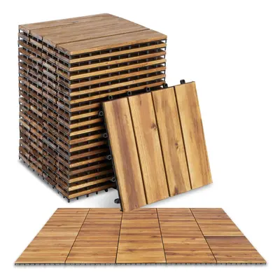 Outdoor Tiles Set Piece Click Floor Tile System Wood Slats Balcony Flooring