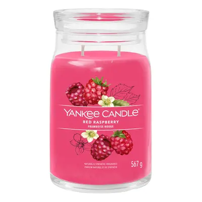 Signature Scented Candle | Red Raspberry Large Jar Candle with Double Wicks | Soy Wax Blend Long