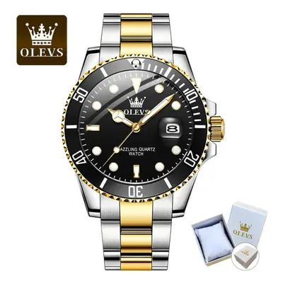 (Black Gold) Olevs Luxury Water Ghost Quartz Watch