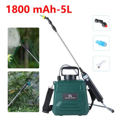 (5L-Green-1800mAh) Portable Electric Sprayer atering Spray Irrigation Tool USB Rechargeable Tele