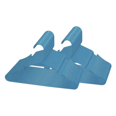 ROYALE Pack Blue Plastic Hangers for Clothes - Heavy Duty Plastic C