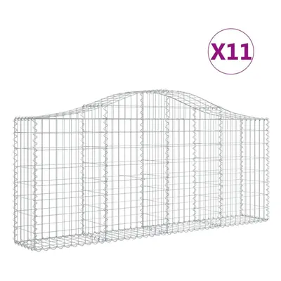 (200 x x 80/100 cm/ pcs) vidaXL Arched Gabion Basket Stone Basket Gabion Retaining Wall Galvanis