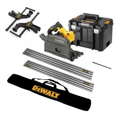 Dewalt DCS520NT 54v XR FLEXVOLT Cordless Plunge Saw Bare +2 Guide Rails + Clamps