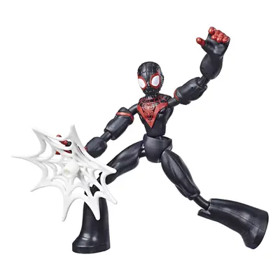 Marvel Spider-Man Bend and Flex Miles Morales Action Figure Toy, 15-cm Flexible Figure, Includes