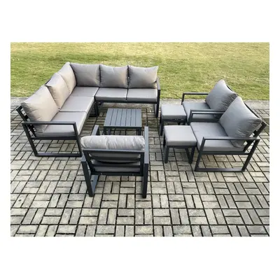 Fimous Seater Outdoor Aluminium Garden Furniture Set Corner Lounge Sofa Set with Square Coffee T