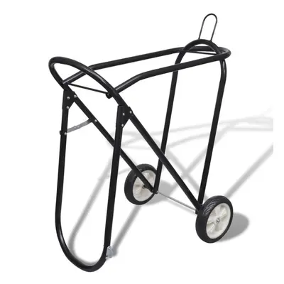 Metal Foldable Saddle Rack cm Steel Saddle Rack with Wheels Black