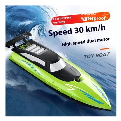 (green) RC Boat with LED Lights, 2.4Ghz Full Size RC Boat, RC Boat for Pools and Lakes, Minutes 