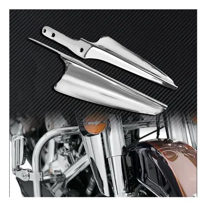 (Wind Deflector A) Motorcycle Chrome Fork Front Wind Baffle Windshield Deflector Trim For