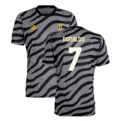 (XL) Juventus Pre-Match Shirt (Black) (RONALDO 7)