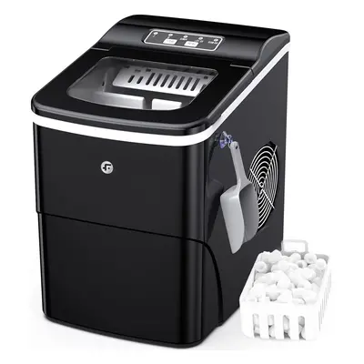 (Black) Self-cleaning countertop ice maker