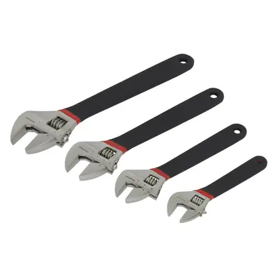 4 Piece Adjustable Wrench Set - 150mm 200mm 250mm 300mm - Machined Jaws - Metric