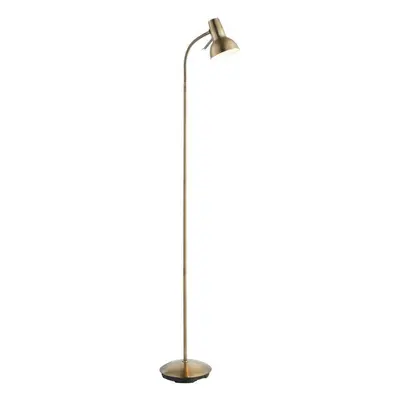 Tall Arched Floor Lamp Antique Brass Free Standing Curved Arm Sofa Reading Light