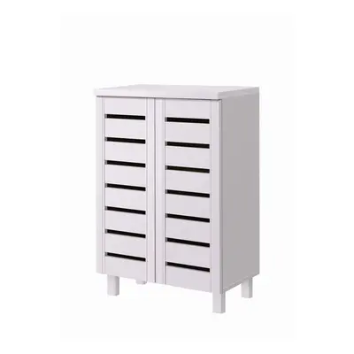 4 Tier Shoe Storage Cabinet Door Cupboard Stand Rack Unit White