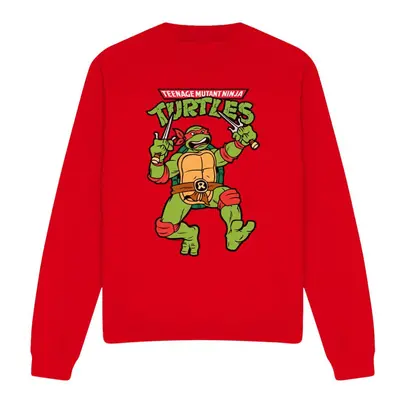 (L, Red) Teenage Mutant Ninja Turtles Unisex Adult Raphael Retro Sweatshirt