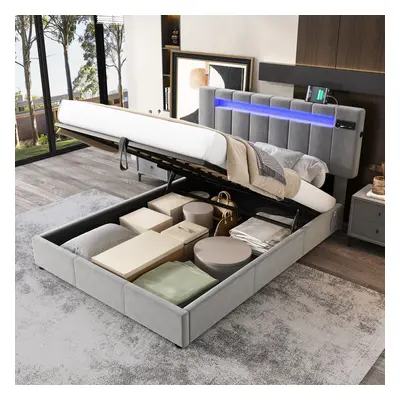 4ft6 Double Bed 135x190cm with dynamic modes, Grey