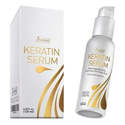 Vitamins Hair Serum Keratin Treatment - Biotin Collagen and Coconut Oil Hydrating Moisturiser fo