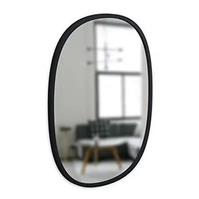 Umbra Hub x 24? Oval Wall Mirror With Rubber Frame, Modern Room Decor for Entryways, Washrooms, 