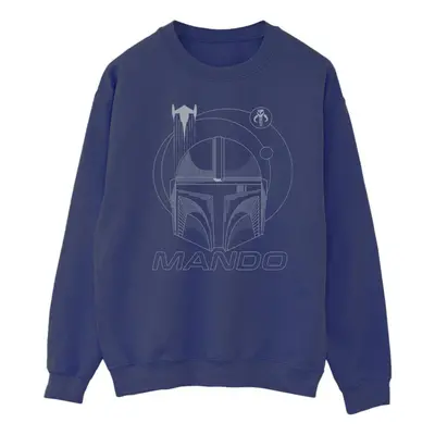 (L, Navy Blue) Star Wars Mens The Mandalorian Rings Helmet Sweatshirt