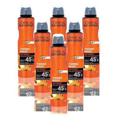 L'OrÃ©al Men Expert Thermic Resist Hrs Anti-Perspirant Deodorant for Men, ml, Pack of 6, Bulk Bu