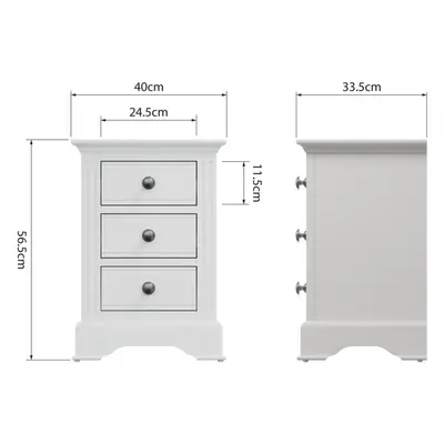 (White - Drawer) Bedside Table / Storage Drawers Bedroom Nightstand