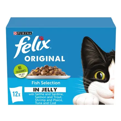 Felix Original Fish Selection in Jelly 12x100g (Pack of 4)