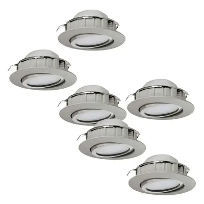 2 PACK PACK Flush Ceiling Downlight Satin Nickel Adjustable 6W Built in LED