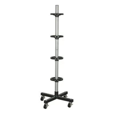 Freestanding Wheel Storage Trolley - Four Locking Castors - 100kg Capacity