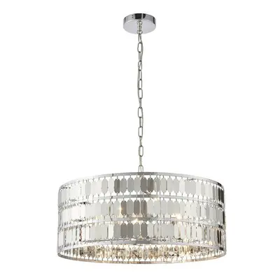 Hanging Ceiling Pendant Light Hex Chrome Shade Bulb Modern Dimming Feature